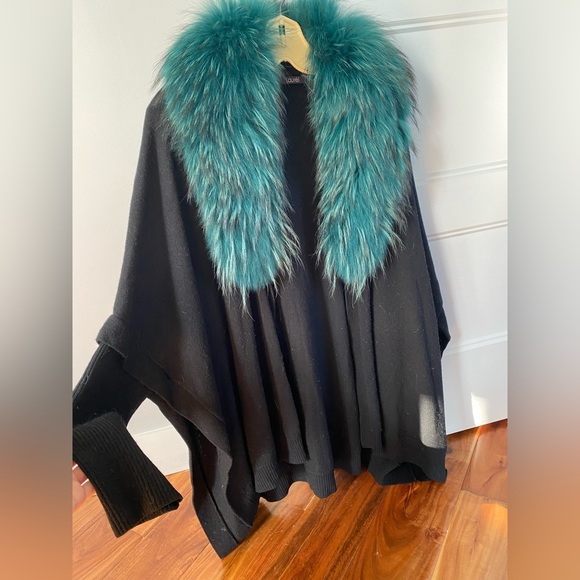 Cardigan with removable fur collar Laurel - Picture 2 of 3